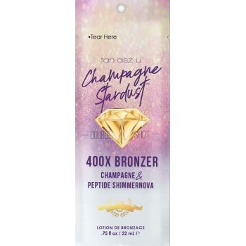 1 free packet Champagne Stardust Double Shot 400X Bronzer Champagne & Peptide Shimmernova .75oz