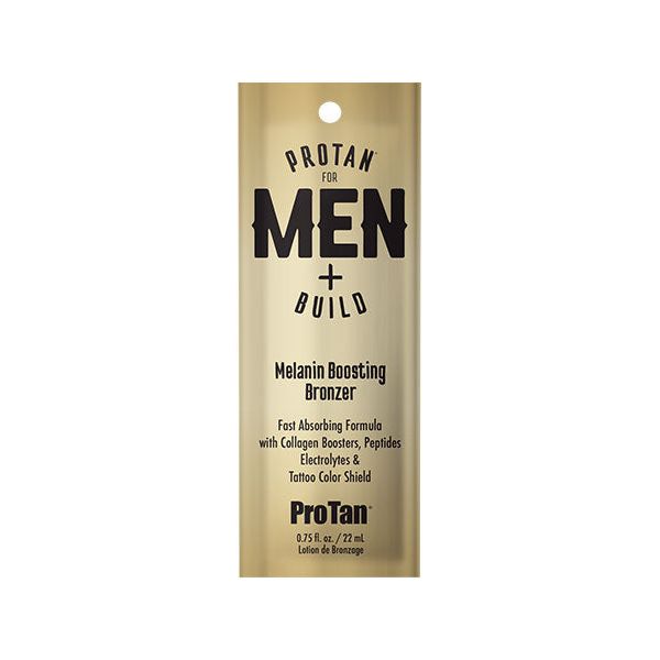 1 packet ProTan for Men + Build Bronzer Fast Absorbing Formula Tattoo Color Shield .75oz